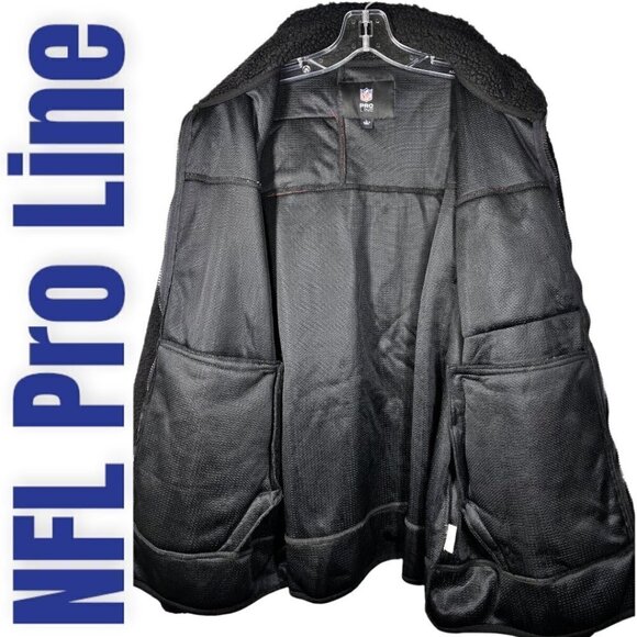 NFL PRO LINE NY GIANTS Heavy Fleece Full Zip Mock Neck Jacket, Size Large - Picture 5 of 11